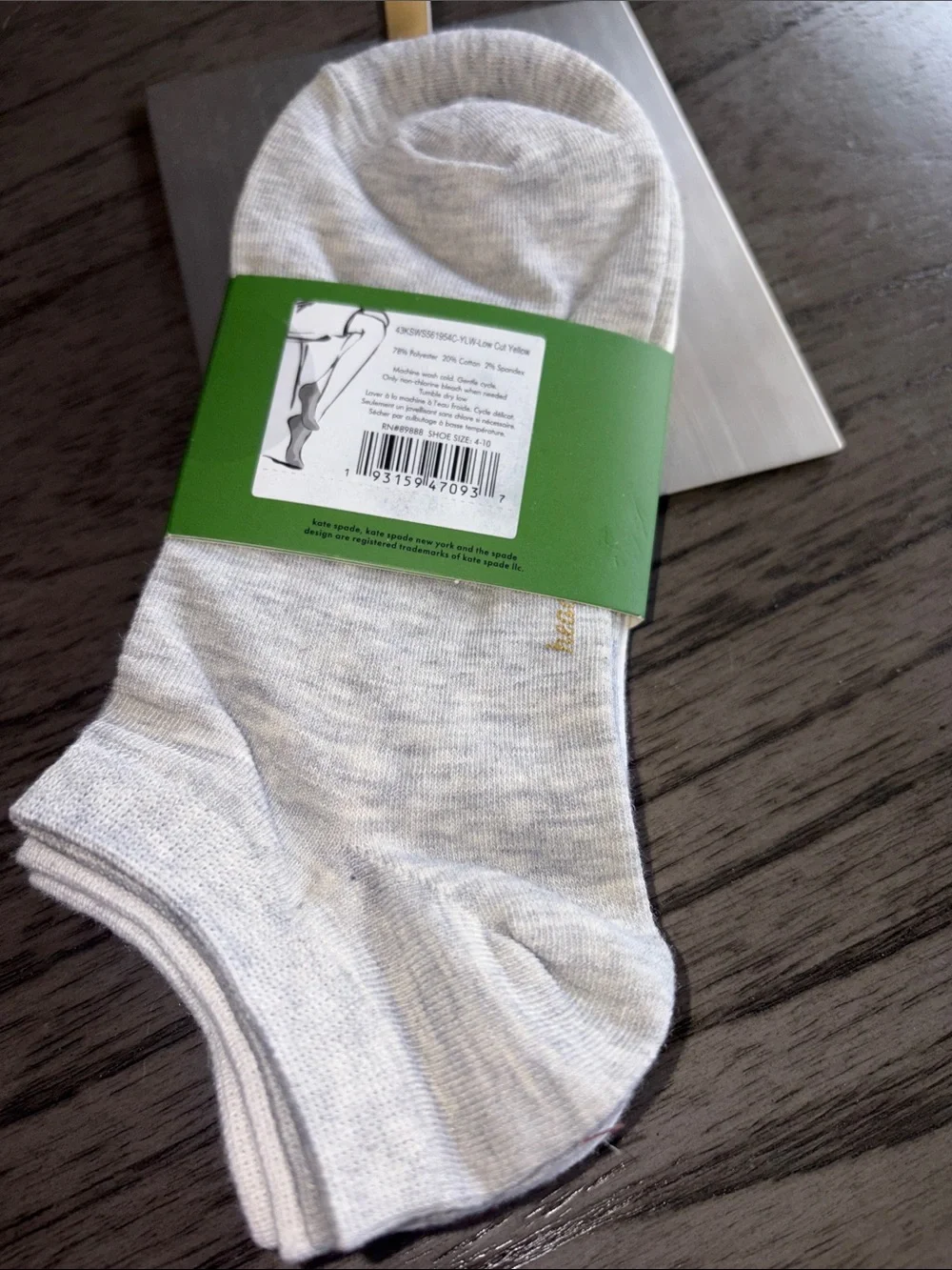 kate spade Yellow Floral No-Show Athletic Socks